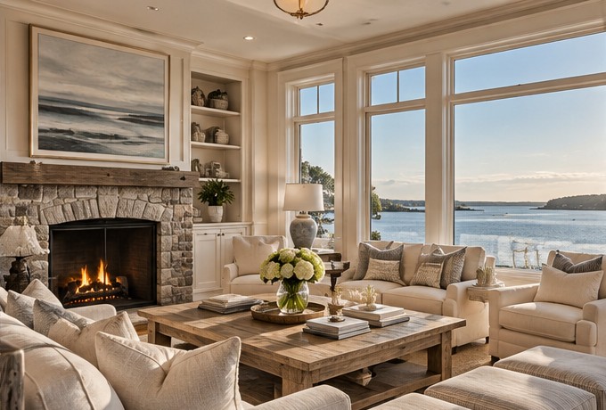 Elegant coastal home interior